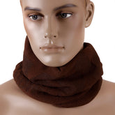 RMC JEANS TSUNAMI WAVE EMBROIDERED REVERSIBLE BROWN FLEECE NECK WARMER SNOOD REDM5501