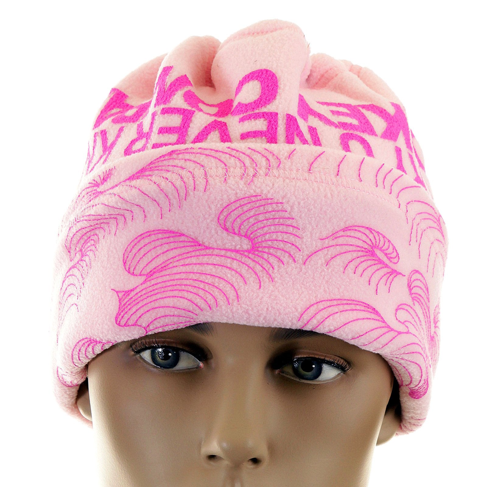 RMC TOGGLE AND PULL CORD CLOSURE EQUIPPED REVERSIBLE HEAD AND NECK WARMER SNOOD IN LIGHT PINK REDM5484