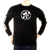 RMC JEANS MKWS AKASARUGUMI KINTARO PRINTED LONG SLEEVE REGULAR FIT CREW NECK T-SHIRT IN BLACK REDM5420