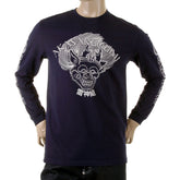 RMC JEANS CREW NECK LONG SLEEVE RAIJIN PRINTED AKASARUGUMI REGULAR FIT CREW NECK T-SHIRT IN RED REDM5406