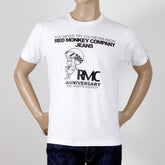 RMC JEANS CREW NECK 8TH ANNIVERSARY SCOOTER SHORT SLEEVE REGULAR FIT WHITE T-SHIRT REDM2707