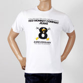 RMC JEANS 8TH ANNIVERSARY DUCK SHORT SLEEVE WHITE REGULAR FIT CREW NECK T-SHIRT REDM2711