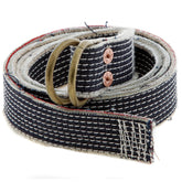 RMC JEANS HANDMADE JAPANESE RING BUCKLE DENIM BELT WITH WHITE EMBROIDERED STITCHING REDM5457