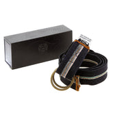 RMC JEANS HANDMADE SELVEDGE DENIM BELT IN LOGO AND TSUNAMI WAVE ADORNED BOX REDM5459