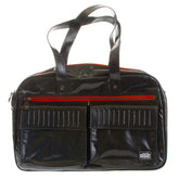 RMC MKWS UNISEX COATED DENIM HAND HELD OFFICE BAG WITH LAMINATED TARTAN LINING REDM5533