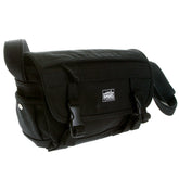 RMC MKWS UNISEX VELCRO AND CLIP FLAP CLOSURE CANVAS BLACK BAG WITH SHOULDER STRAP REDM5577