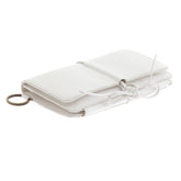 RMC JEANS WHITE LEATHER 3 FOLD MENS CREDIT CARD WALLET WITH SHOE LACE TIE REDM5719