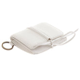 RMC JEANS GRAIN ITALIAN LEATHER POUCH MENS WALLET IN WHITE REDM5730