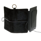 RMC JEANS MENS 3 FOLD ITALIAN LEATHER HORSE HAIR CREDIT CARD BLACK WALLET REDM5764