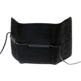 RMC JEANS HORSE HAIR 3 FOLD CREDIT CARD BLACK LEATHER MINI WALLET FOR MEN REDM5773