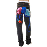 YOROPIKO LIMITED EDITION SELVEDGE DENIM JEANS WITH HUNGRY DRAGON 574 PINK ROYAL BLUE SKY BLUE EMBROIDERY YORO5418