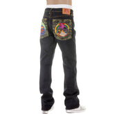 RMC MARTIN KSOHOH MENS DARK INDIGO SUPER EXCLUSIVE VINTAGE CUT RAW SELVEDGE JEANS WITH CRANE EMBROIDERY REDM2889