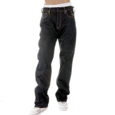 RMC MARTIN KSOHOH DARK INDIGO 11 VINTAGE CUT RAW SELVEDGE DENIM JEANS WITH FUJIN AND RAIJIN EMBROIDERY REDM2900