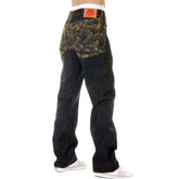 RMC MARTIN KSOHOH DARK INDIGO VINTAGE CUT RAW SELVEDGE DENIM JEANS WITH GOLD TSUNAMI WAVE EMBROIDERY REDM6215