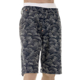RMC MARTIN KSOHOH SUPER EXCLUSIVE AO10 FULLY EMBROIDERED OFF WHITE TSUNAMI WAVE DENIM SHORTS FOR MEN REDM5219