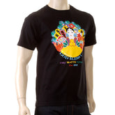 RMC MARTIN KSOHOH MENS REGULAR FIT CREW NECK SHORT SLEEVE GOD BLESS U PRINTED T-SHIRT IN BLACK REDM3968