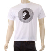 RMC MARTIN KSOHOH CREW NECK COTTON REGULAR FIT SHORT SLEEVED MENS APE COPE PRINTED T-SHIRT IN WHITE REDM5034