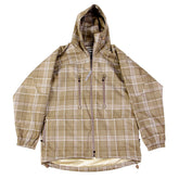 YOROPIKO MARTIN YAT MING REGULAR FIT HOODED CHECKED COFFEE COLOURED FUNCTIONAL JACKET REDM3160