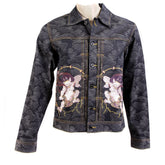 RMC MARTIN KSOHOH EXCLUSIVE GENUINE RAW SELVEDGE VINTAGE CUT FUJIN AND RAIJIN EMBROIDERED DENIM JACKET REDM3852