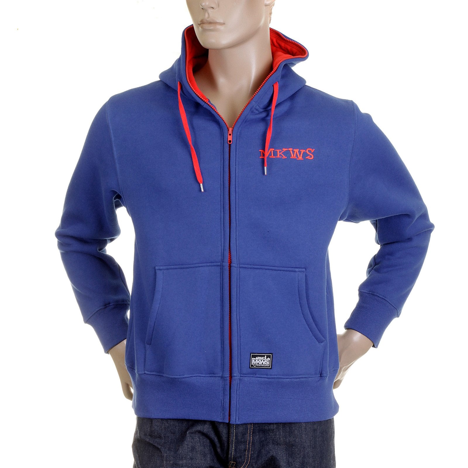 RMC MARTIN KSOHOH MKWS ROYAL BLUE HOODED ZIPPED REGULAR FIT SWEATSHIRT FOR MEN REDM2320