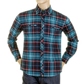 RMC MKWS REGULAR FIT LONG SLEEVE BUTTON DOWN COLLAR TURQUOISE CHECKED SHIRT FOR MEN REDM2295