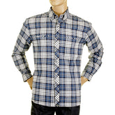 RMC MARTIN KSOHOH MKWS REGULAR FIT LONG SLEEVE BUTTON DOWN COLLAR BLUE CHECKED SHIRT FOR MEN REDM2297