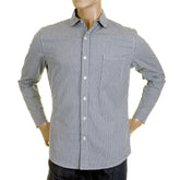 RMC MARTIN KSOHOH MKWS REGULAR FIT LONG SLEEVE SOFT PENNY COLLAR NAVY CHECKED SHIRT FOR MEN REDM2309