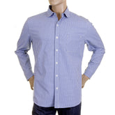 RMC MARTIN KSOHOH MKWS REGULAR FIT LONG SLEEVE SOFT PENNY COLLAR BLUE CHECKED SHIRT FOR MEN REDM2310