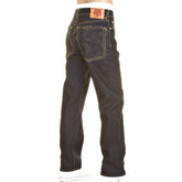 RMC CHARCOAL TSUNAMI WAVE AND LOGO DARK INDIGO SLIMMER CUT 1001 MODEL RAW SELVEDGE DENIM JEANS REDM0238
