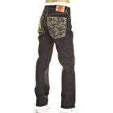 RMC SLIMMER CUT MODEL 1001 AND TSUNAMI WAVE GOLD LOGO DARK INDIGO SELVEDGE RAW DENIM JEANS REDM0240