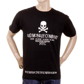 RMC MARTIN KSOHOH SHORT SLEEVE RQT1054 NYC WHITE SKULL REGULAR FIT CREW NECK PRINTED T-SHIRT IN BLACK REDM2126