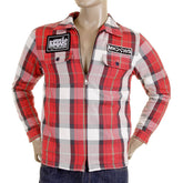 RMC MARTIN KSOHOH MKWS MENS REGULAR FIT ZIP UP RED CHECK PADDED JACKET REDM5823