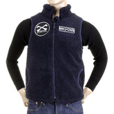 RMC MKWS NAVY BLUE PAPAMAMSON ZIP UP REGULAR FIT SLEEVELESS PLUSH FLEECE MENS VEST GILLET REDM5827