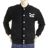 RMC MKWS REGULAR FIT MENS BLACK COTTON BASEBALL JACKET WITH PRESS STUD CLOSURE REDM5835