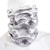 RMC MARTIN KSOHOH BLKWAVES BLACK TSUNAMI WAVE EMBROIDERED WHITE NECK WARMER SNOOD REDM3171