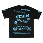 RMC JEANS X YOROPIKO COLLECTORS ITEM LIMITED EDITION REGULAR FIT BLUE SELEVEN T-SHIRT IN BLACK YORO3776