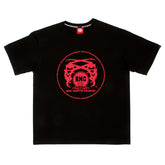 RMC MARTIN KSOHOH REGULAR FIT SHORT SLEEVE CREW NECK BLACK T SHIRT WITH RED LOGO PRINT REDM0099