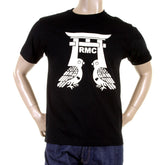 RMC MARTIN KSOHOH SHORT SLEEVE RQT11065 REGULAR FIT CREW NECK PIGEON CREAM PRINTED T-SHIRT IN BLACK REDM0982