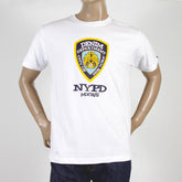 RMC MARTIN KSOHOH SHORT SLEEVE RQT11066 CREW NECK REGULAR FIT DENIM DEPARTMENT PRINTED T-SHIRT IN WHITE REDM0997