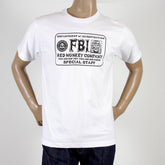 RMC JEANS WHITE COTTON RQT11067 FBI PRINTED REGULAR FIT CREW NECK T SHIRT REDM0994