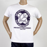 RMC MARTIN KSOHOH SHORT SLEEVE RQT11074 WHITE REGULAR FIT CREW NECK T SHIRT WITH KAMON 2 PRINT REDM0964