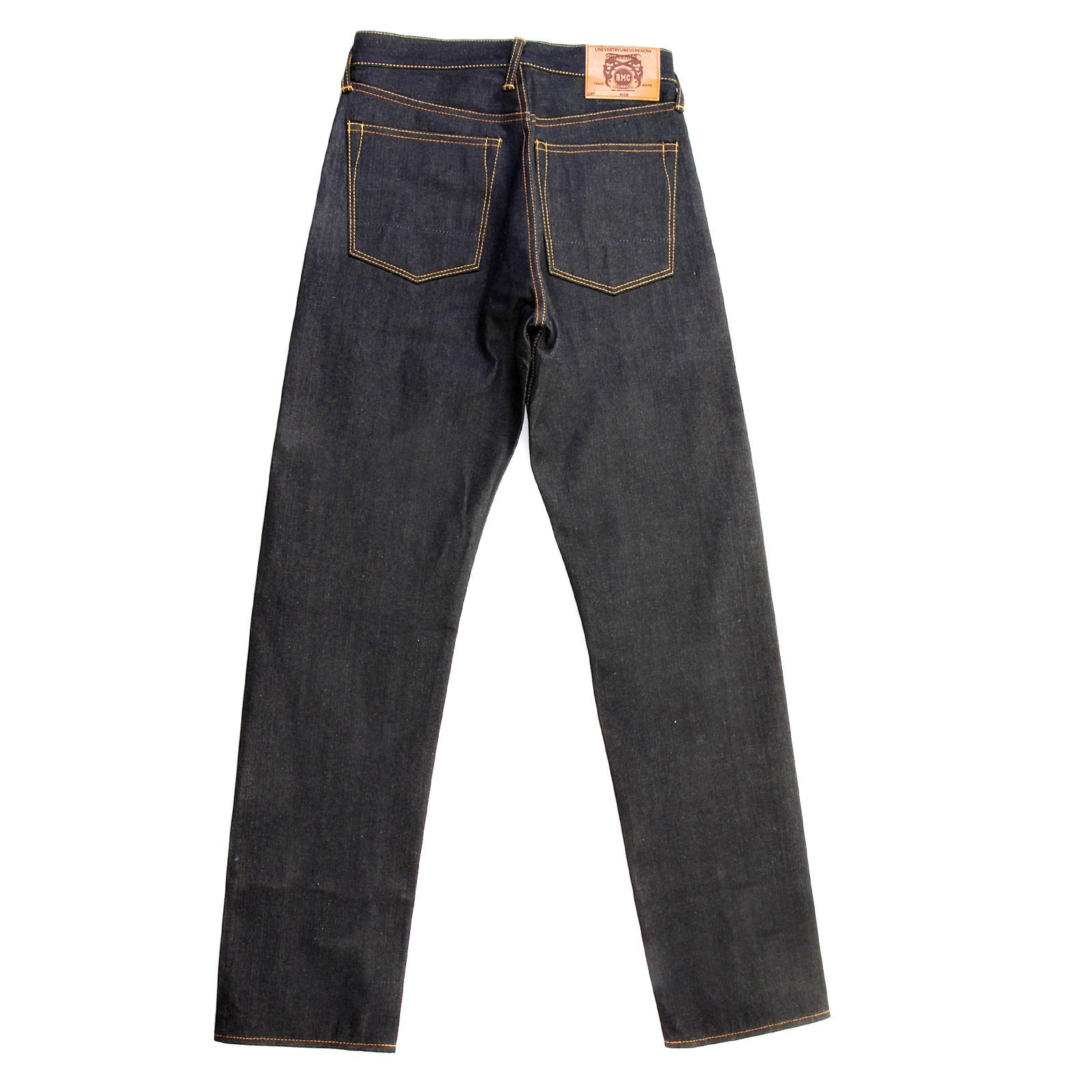 RMC MARTIN KSOHOH RAW UNWASHED VINTAGE FINISHED DRY DENIM JEANS IN DARK INDIGO REDM2285