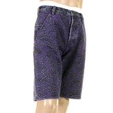 RMC JEANS GENUINE SELVEDGE DENIM SHORTS WITH SUPER EXCLUSIVE PURPLE TSUNAMI WAVE EMBROIDERY REDM3740