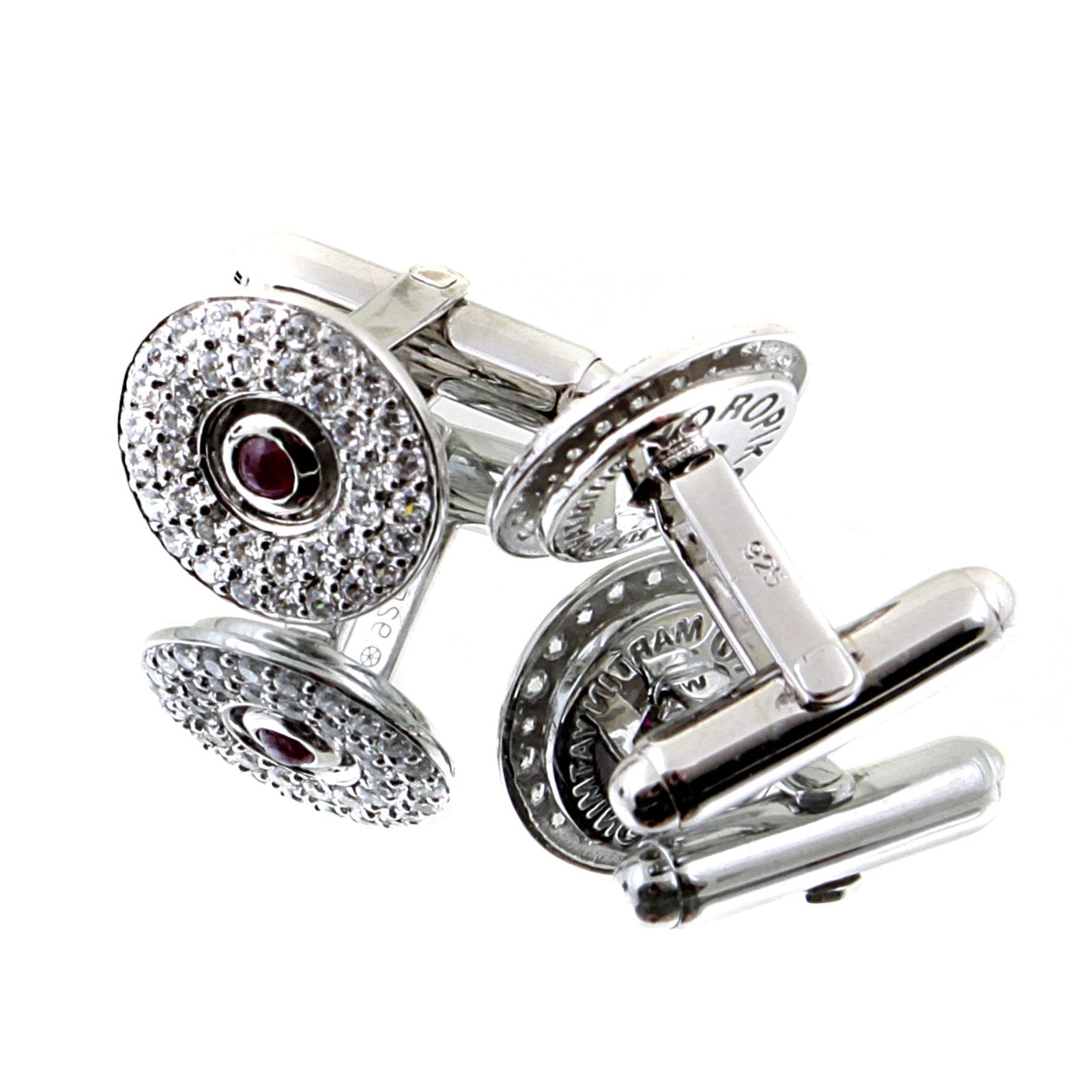 RMC MARTIN KSOHOH DIAMOND AND RUBY CUSTOM MADE CUFF LINKS PRESENTED IN GIFT BOX RMC2402