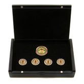 RMC JEANS BLUE SAPPHIRE CUSTOM MADE PRECIOUS STONE GIFT BOX BUTTON SET RMC2369