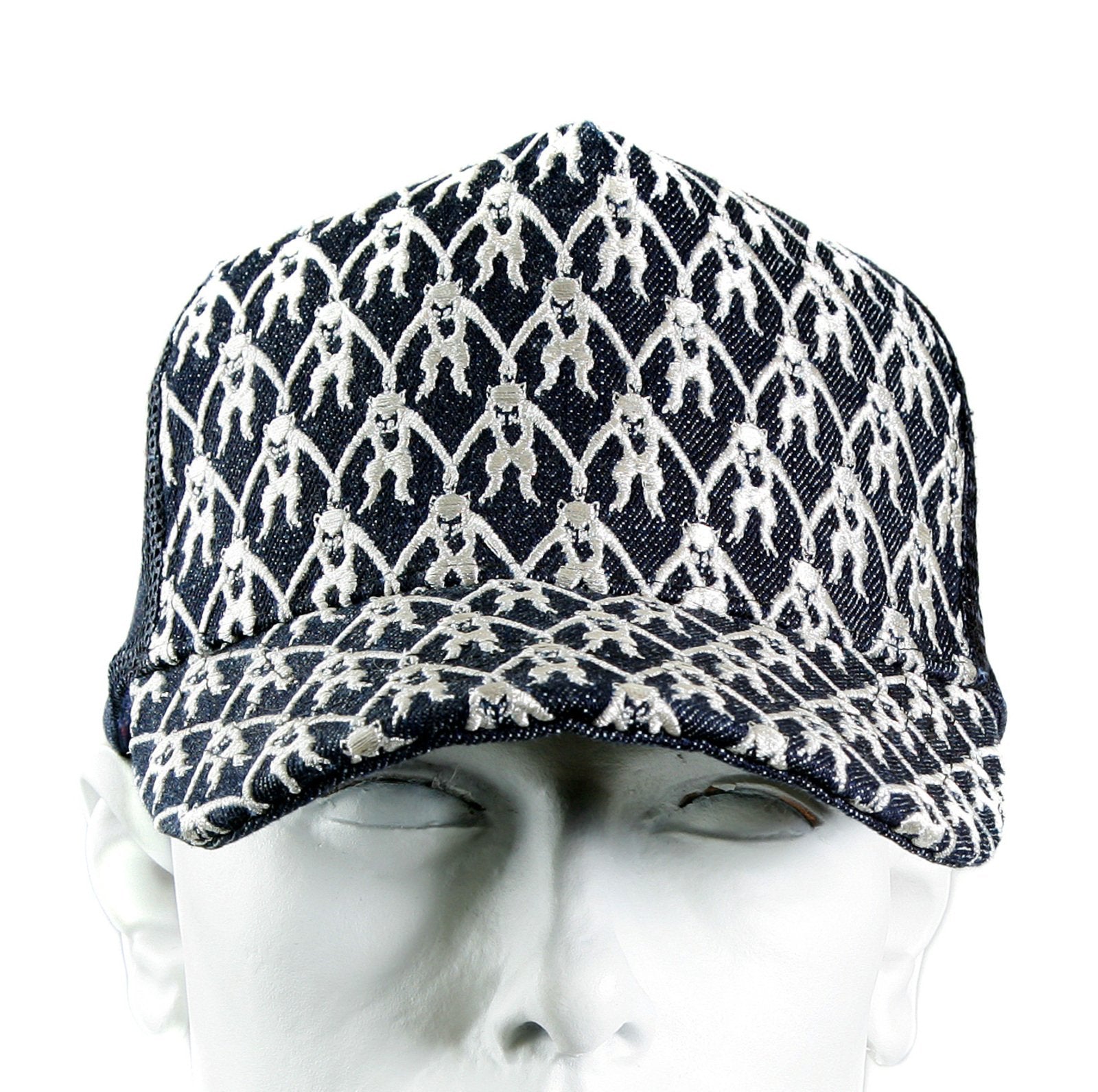 RMC JEANS MENS BLACK MESH SILVER LOGO EMBROIDERED CAP REDM9098