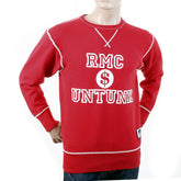 RMC MARTIN KSOHOH WASHED RED REGULAR FIT RWH141263 CREWNECK DOLLAR UNTUNK SWEATSHIRT FOR MEN REDM1033