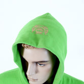 RMC MARTIN KSOHOH RWC141264 LIME GREEN LONG SLEEVE LARGE FITTING HOODED SWEATSHIRT WITH FREEDOM CRANE PRINT IN YELLOW RE