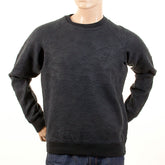 RMC MARTIN KSOHOH R6WHTSUNAMIE CREW NECK BLACK LARGE FIT TSUNAMI WAVE EMBROIDERED SWEATSHIRT FOR MEN REDM1057