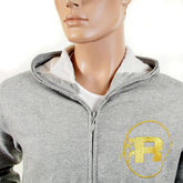 RMC R6WCTSUNAMIE COTTON TSUNAMI WAVE EMBROIDERED ZIPPED HOODED JACKET IN GREY MARL REDM1065